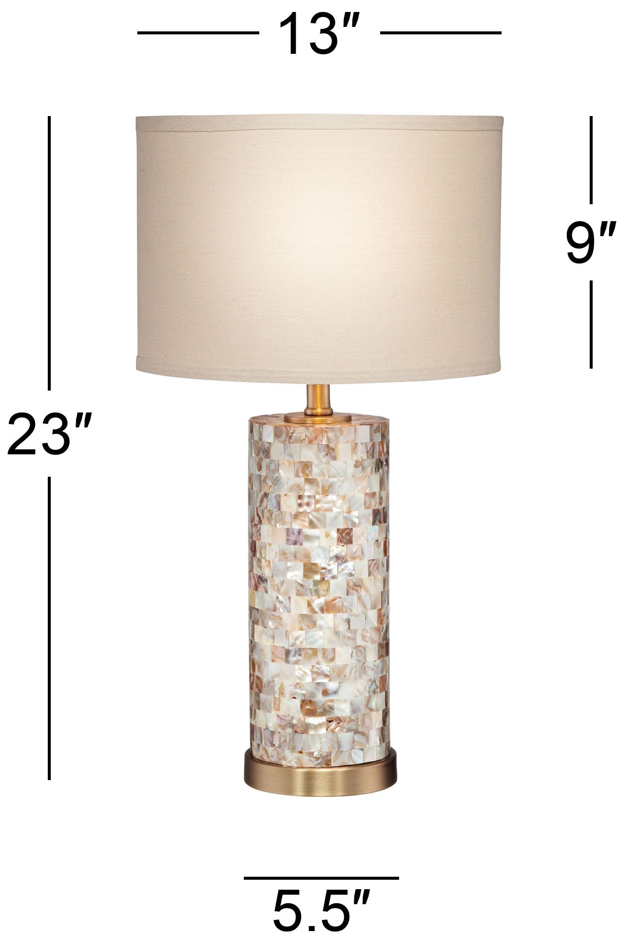 Image 6 Possini Euro Margaret 23" Mother of Pearl Tile Cylinder Table Lamp more views