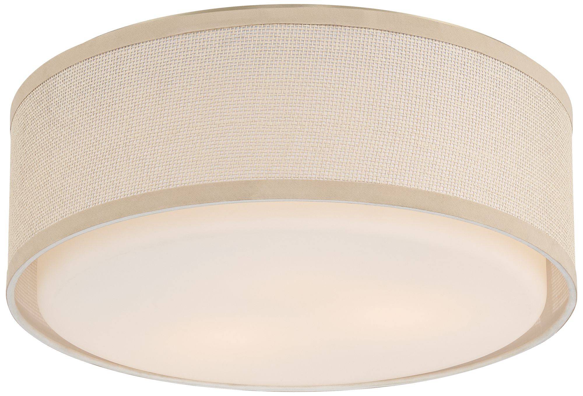 Image 2 Possini Euro Marian 14 1/2"W Grass Cloth 3-Light Coastal Ceiling Light