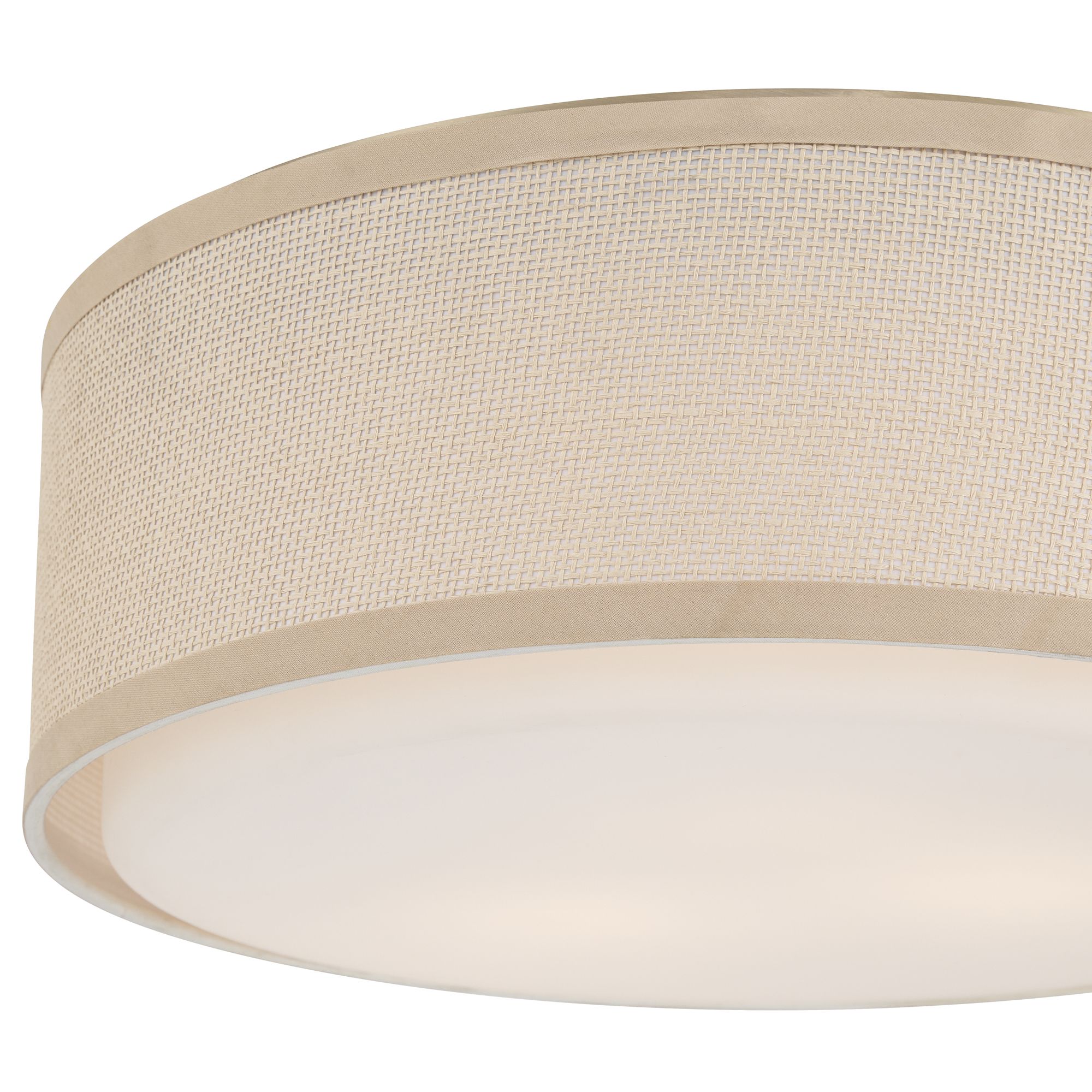 Image 3 Possini Euro Marian 14 1/2"W Grass Cloth 3-Light Coastal Ceiling Light more views