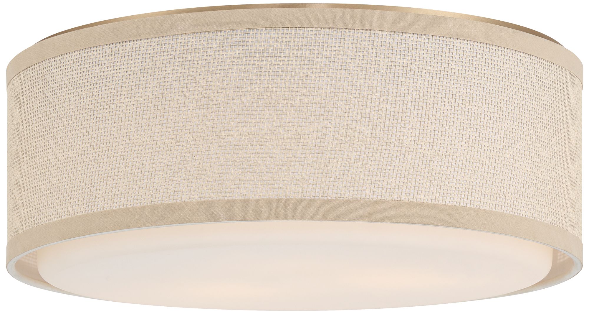 Image 4 Possini Euro Marian 14 1/2"W Grass Cloth 3-Light Coastal Ceiling Light more views