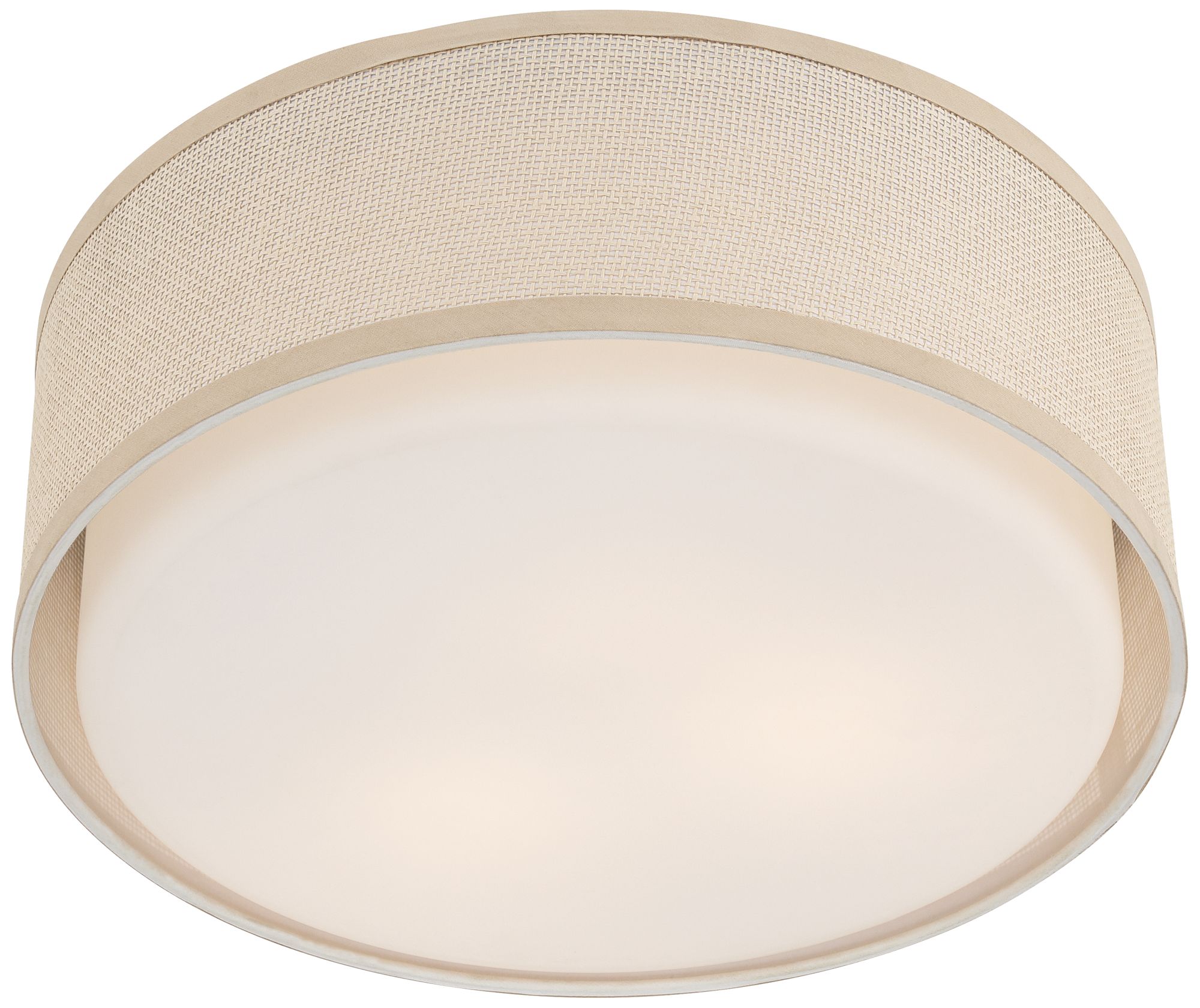 Image 6 Possini Euro Marian 14 1/2"W Grass Cloth 3-Light Coastal Ceiling Light more views
