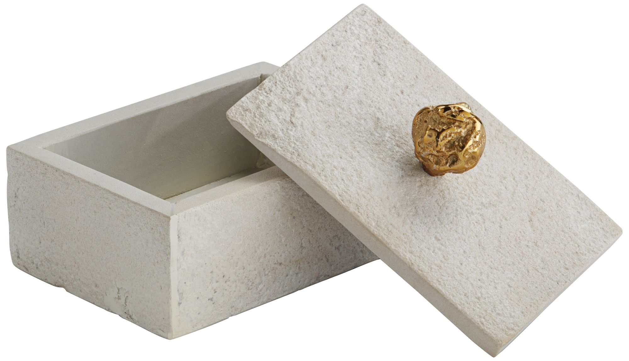 Image 5 Possini Euro Maribol Gold and Sandstone Decorative Boxes with Lid Set of 2 more views