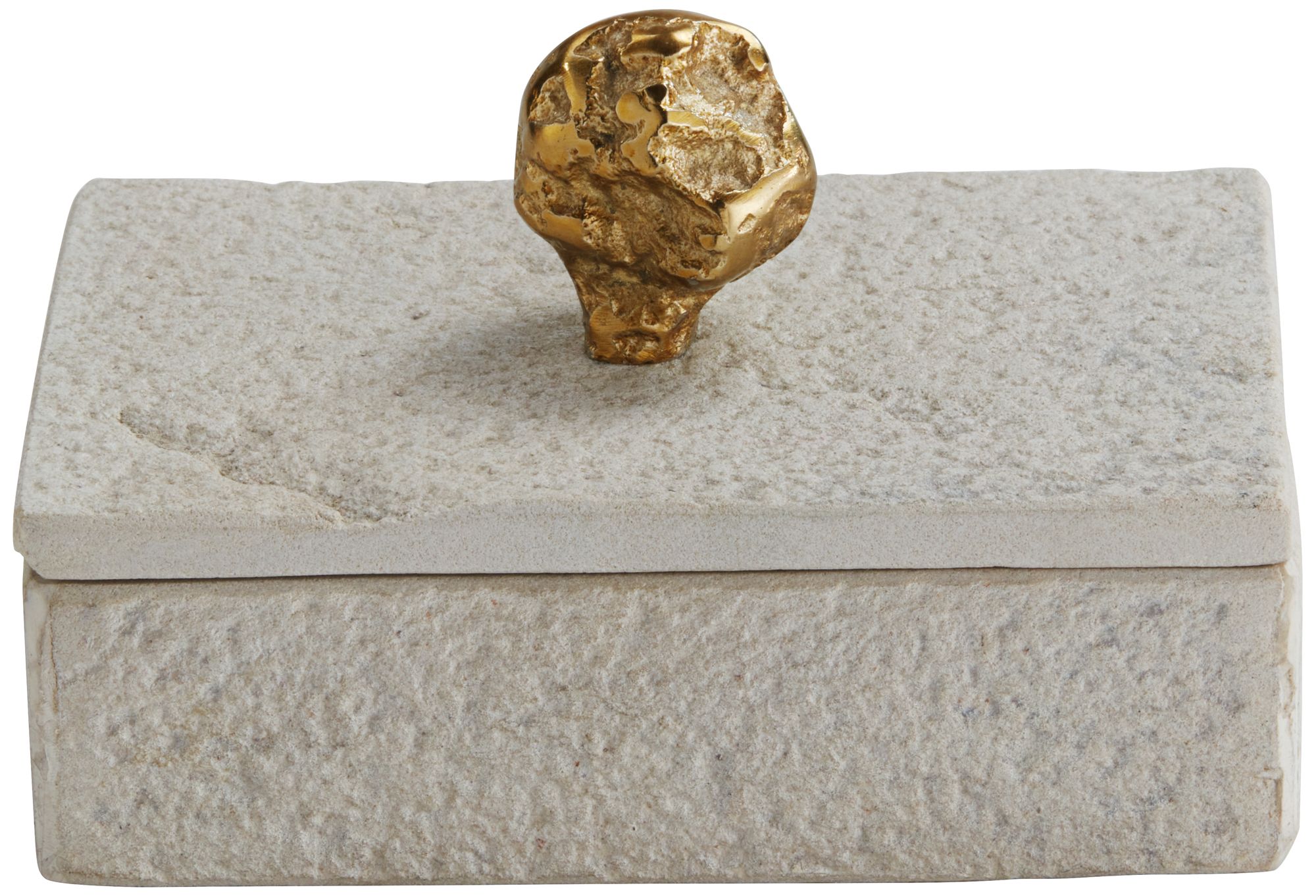 Possini Euro Maribol Gold and Sandstone Decorative Boxes with Lid Set of 2