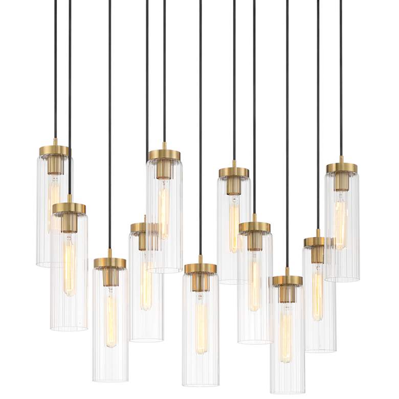 Image 3 Possini Euro Marika 32" Wide Soft Gold Multi-Light Island Pendant