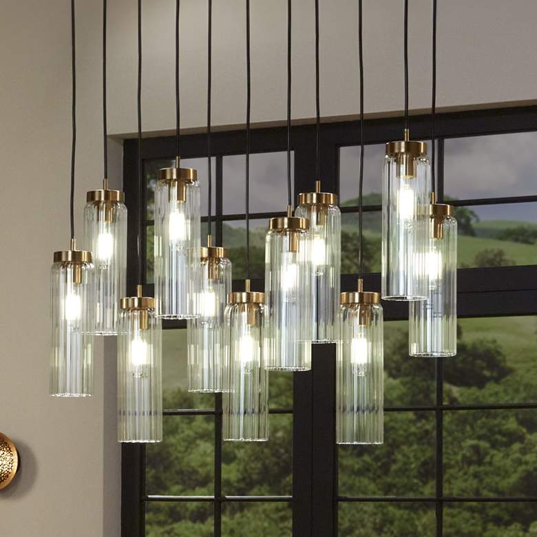 Image 2 Possini Euro Marika 32" Wide Soft Gold Multi-Light Island Pendant