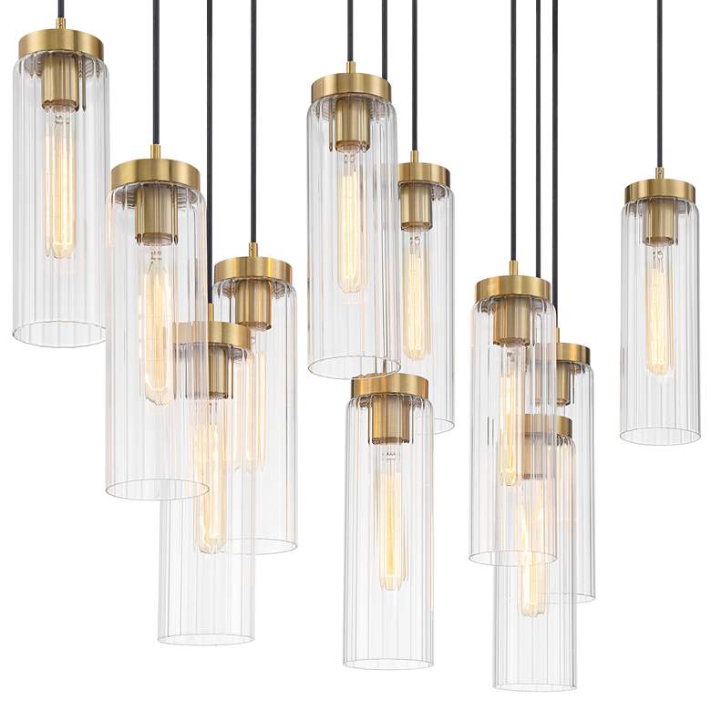 Image 4 Possini Euro Marika 32" Wide Soft Gold Multi-Light Island Pendant more views