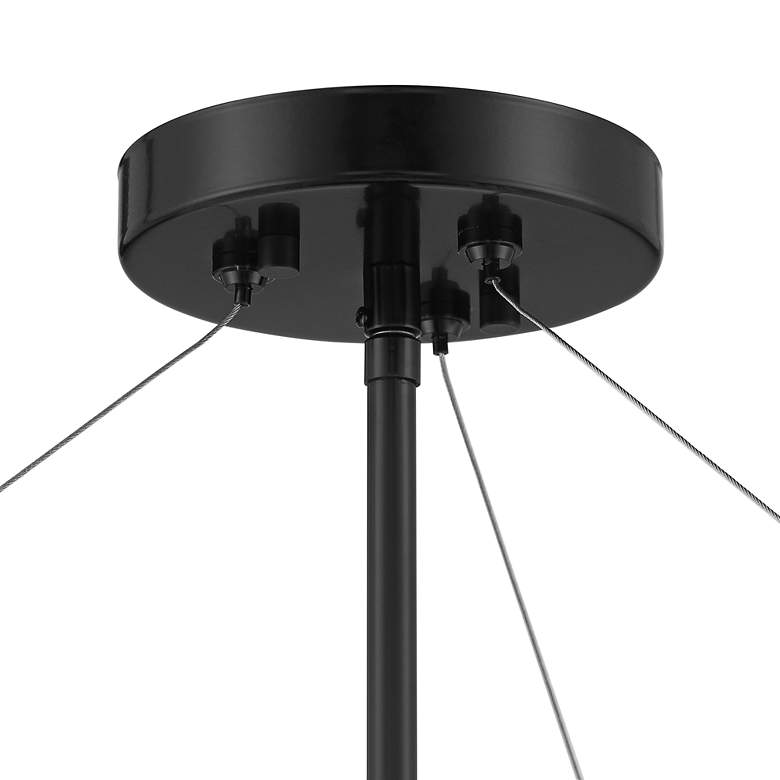 Image 3 Possini Euro Mariner 17 1/4 inch Wide Linen Drum Shade Black Ceiling Light more views