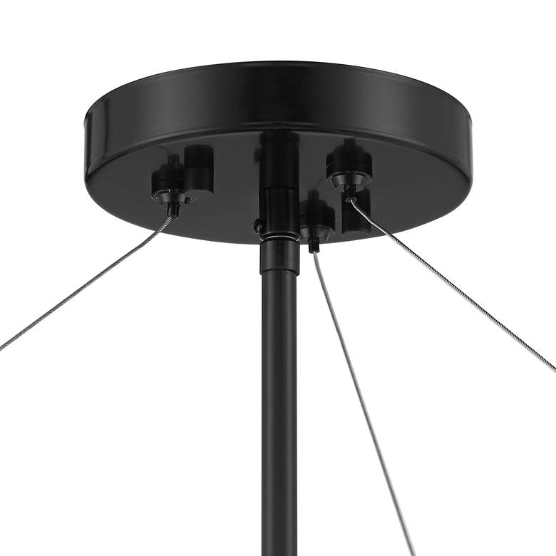 Image 3 Possini Euro Mariner 17 1/4" Wide Linen Drum Shade Black Ceiling Light more views