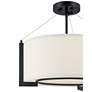 Possini Euro Mariner 17 1/4" Wide Linen Drum Shade Black Ceiling Light