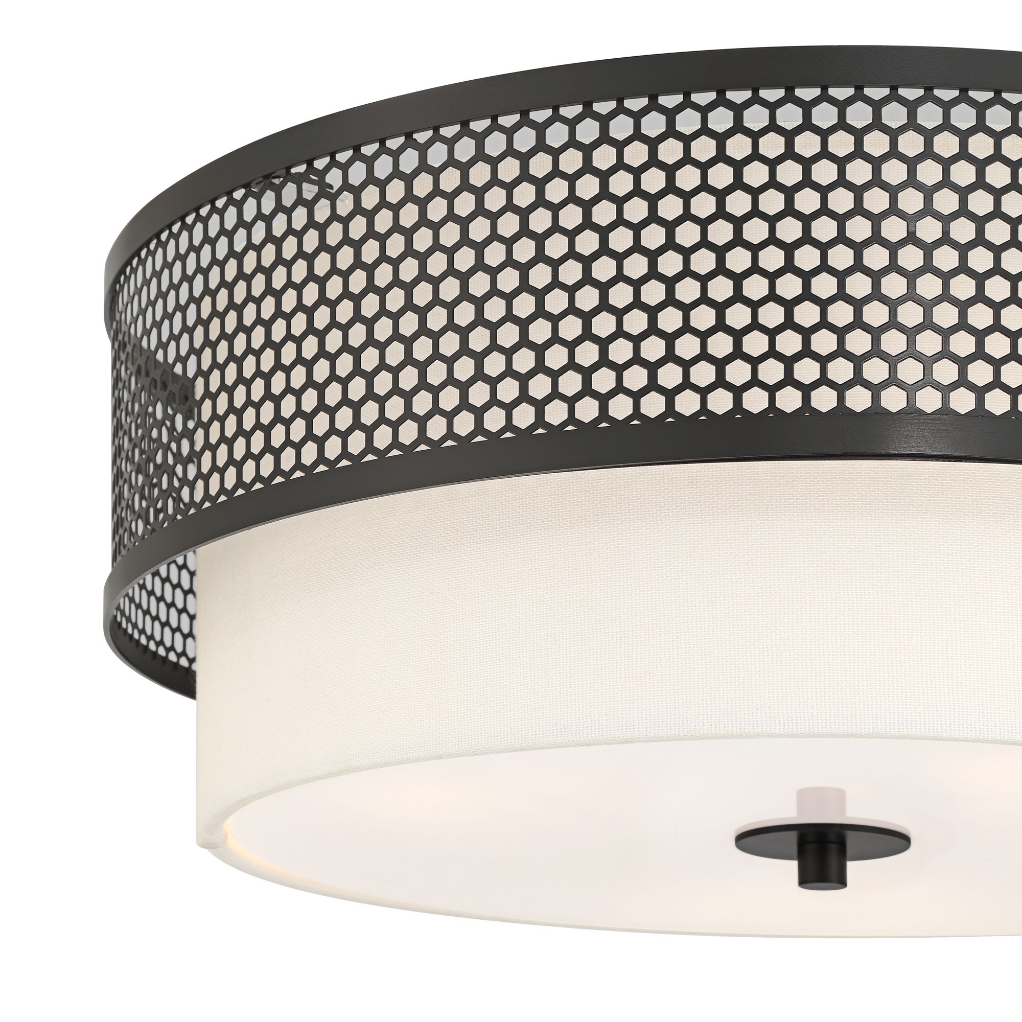 Image 3 Possini Euro Marino 16" Wide Black and Linen 3-Light Ceiling Light more views