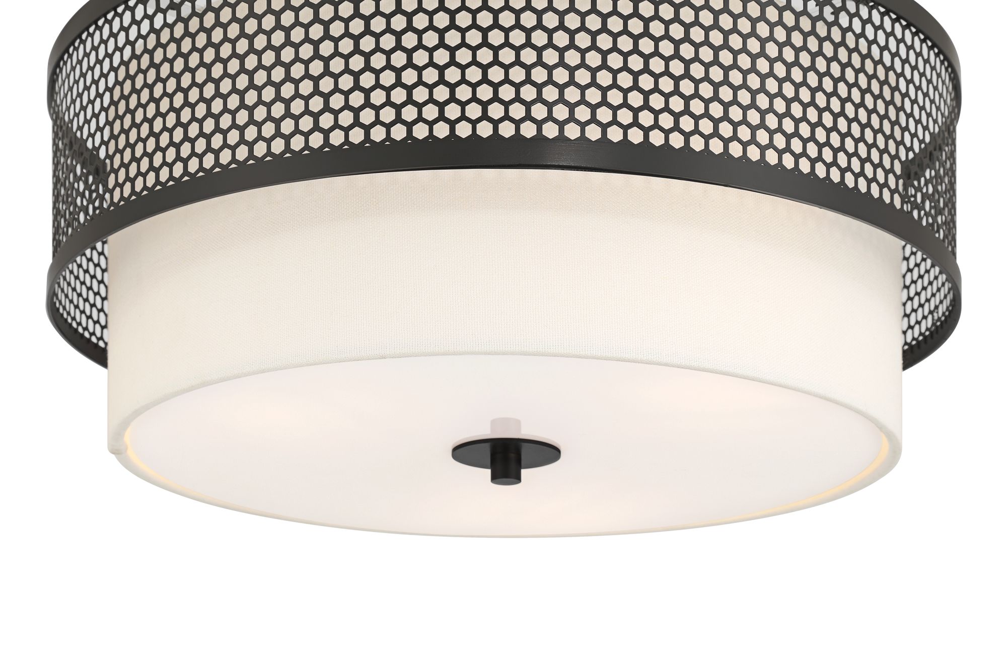 Image 4 Possini Euro Marino 16" Wide Black and Linen 3-Light Ceiling Light more views