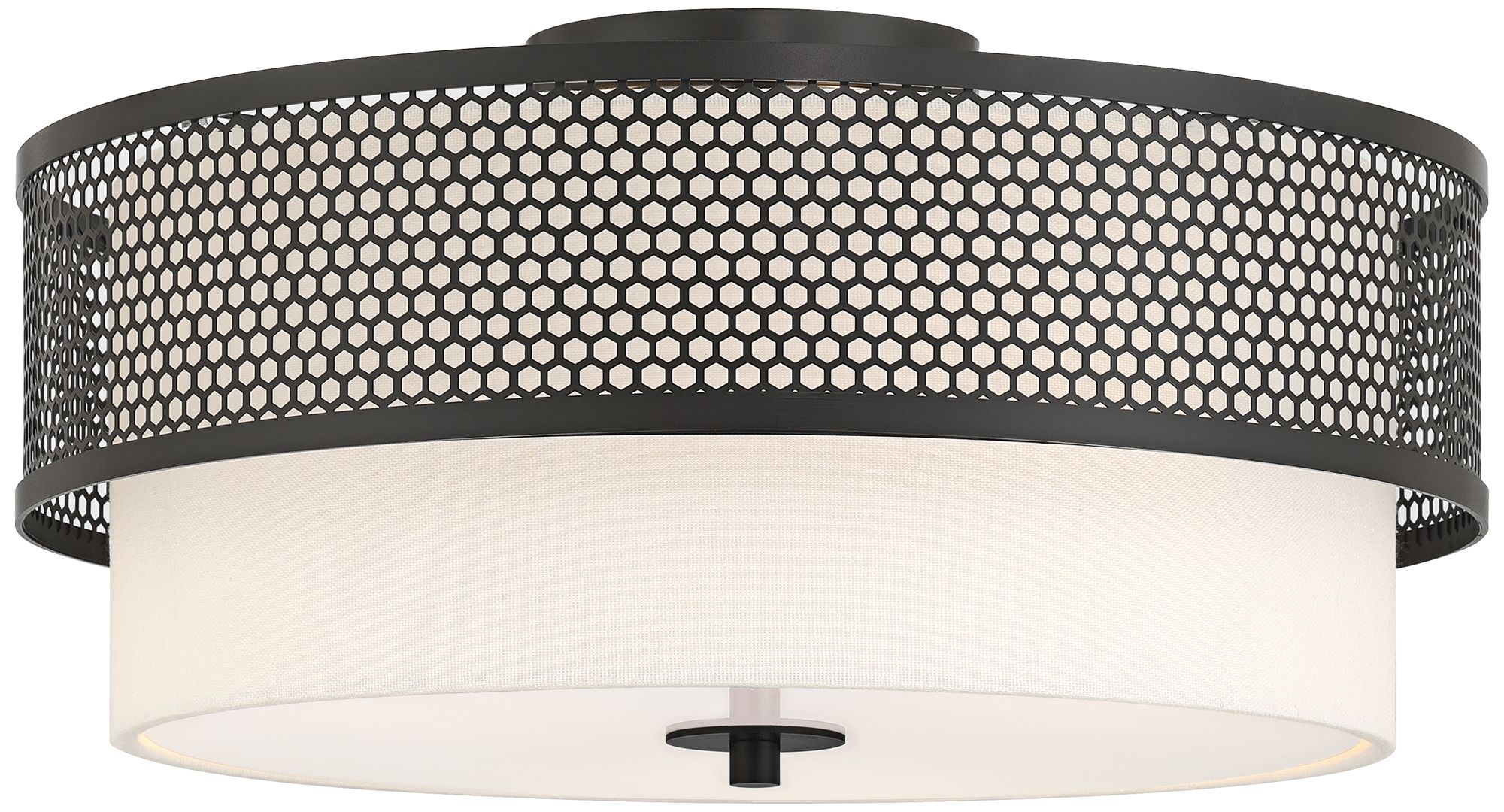 Image 5 Possini Euro Marino 16" Wide Black and Linen 3-Light Ceiling Light more views
