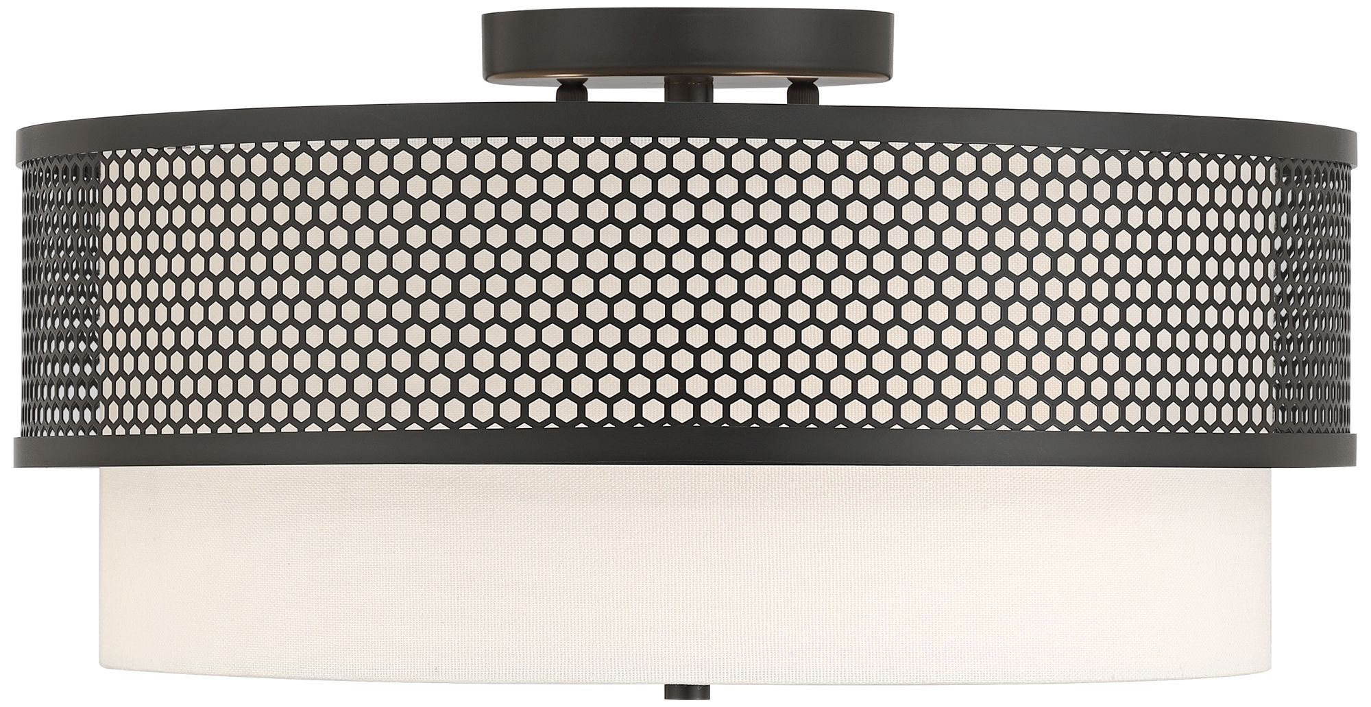 Image 6 Possini Euro Marino 16" Wide Black and Linen 3-Light Ceiling Light more views