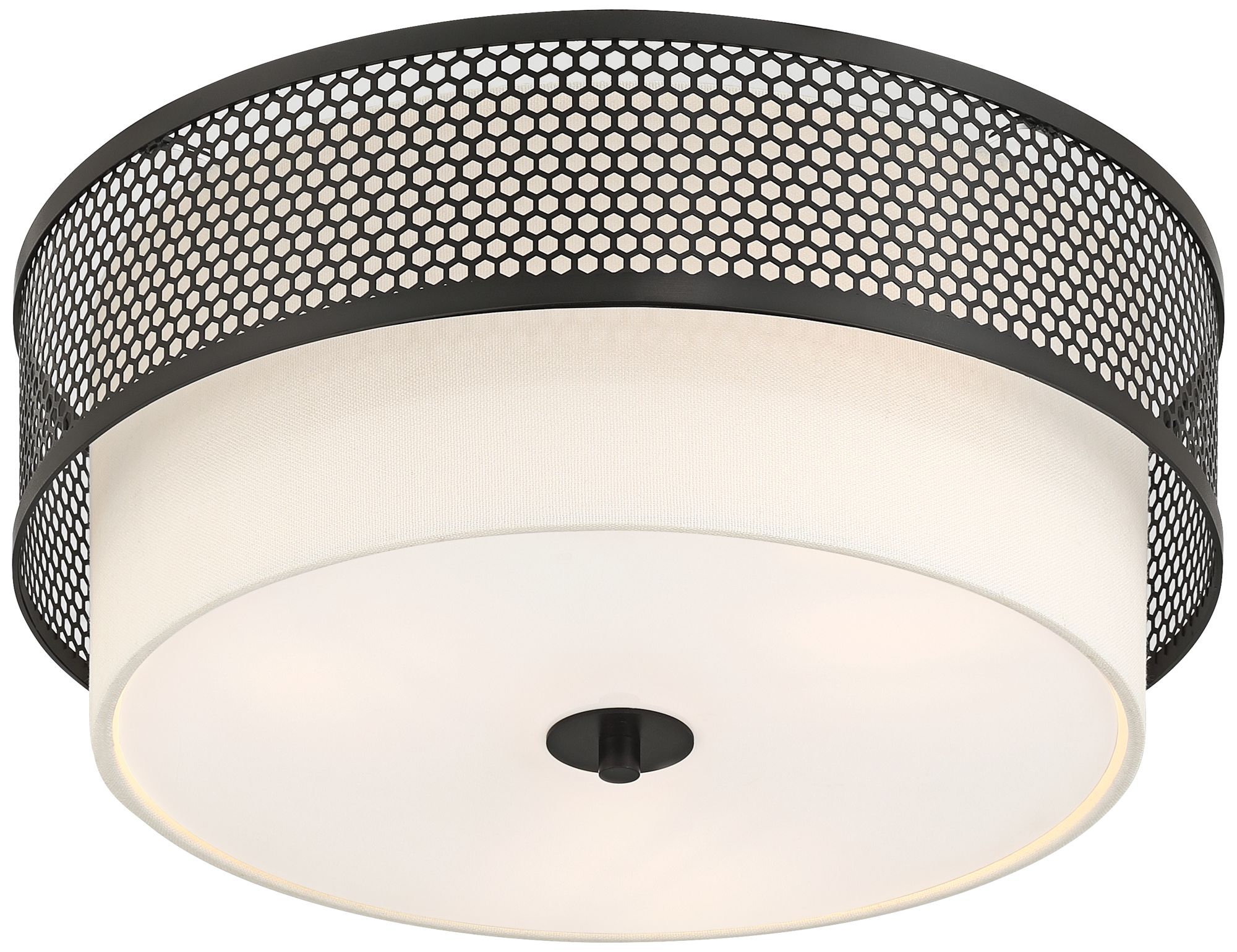 Image 7 Possini Euro Marino 16" Wide Black and Linen 3-Light Ceiling Light more views