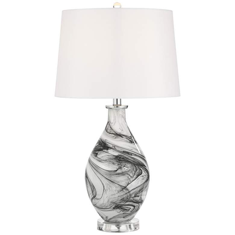 Image 2 Possini Euro Marisa 27 1/2" High Gray Swirl Art Glass Table Lamp