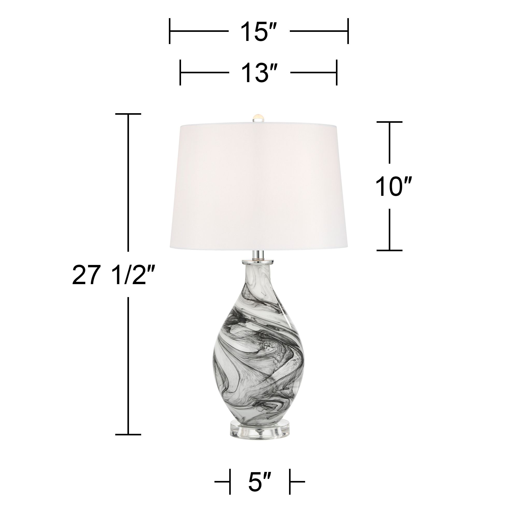 Possini Euro Marisa 27 1/2" High Gray Swirl Art Glass Table Lamp