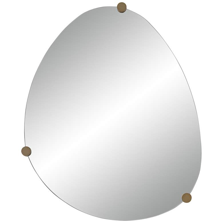 Image 2 Possini Euro Marken 29" x 36" Champagne 3 Knob Wall Mirror