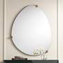 1_Possini Euro Marken 29" x 36" Champagne 3 Knob Wall Mirror