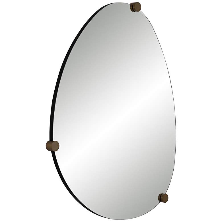 Image 6 Possini Euro Marken 29" x 36" Champagne 3 Knob Wall Mirror more views
