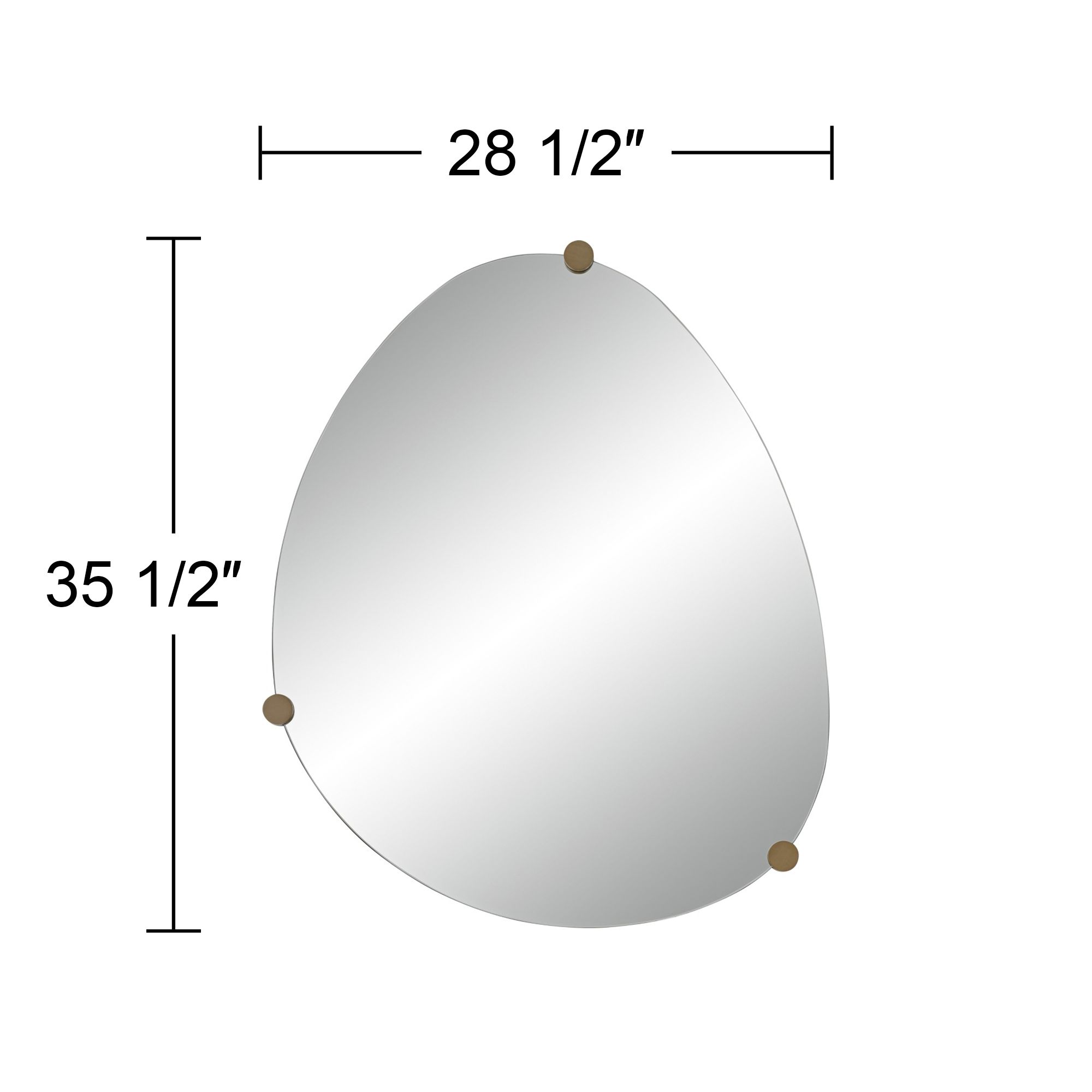 Possini Euro Marken 29" x 36" Champagne 3 Knob Wall Mirror