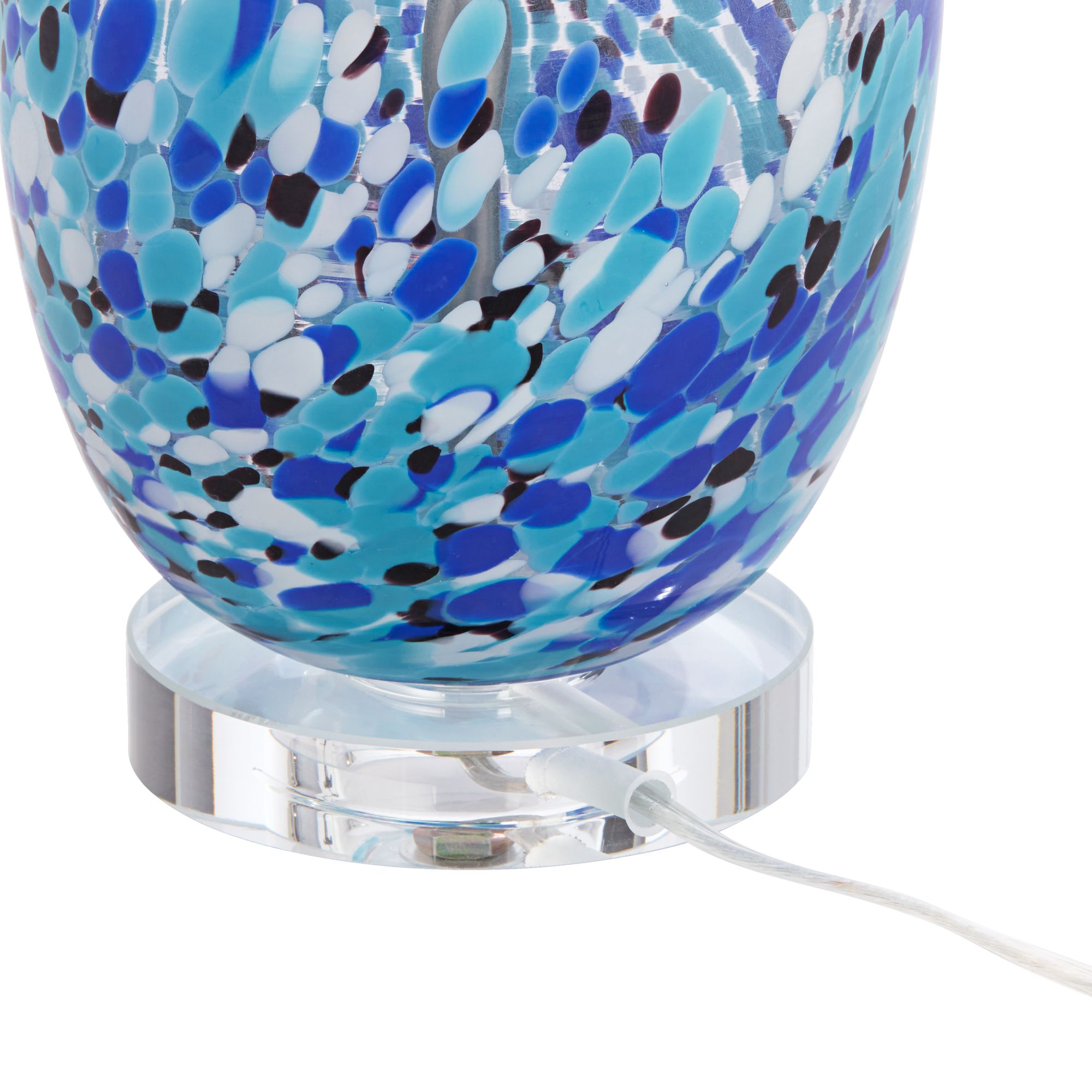 Watch A Video About the 360 Lighting Marnie Blue Art Glass Modern Table Lamp