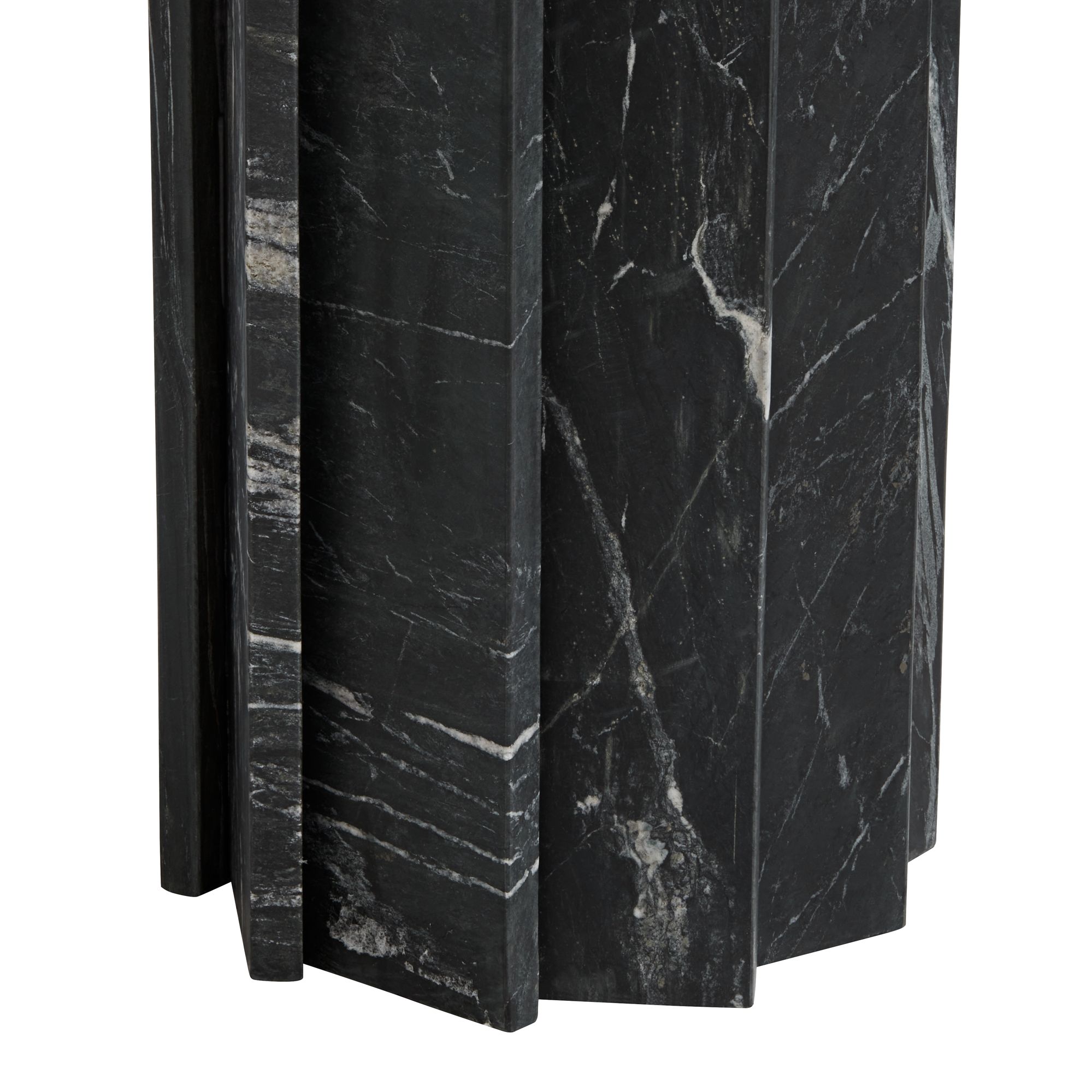 Image 5 Possini Euro Marquine 22" High Carved Black Marble End Table more views