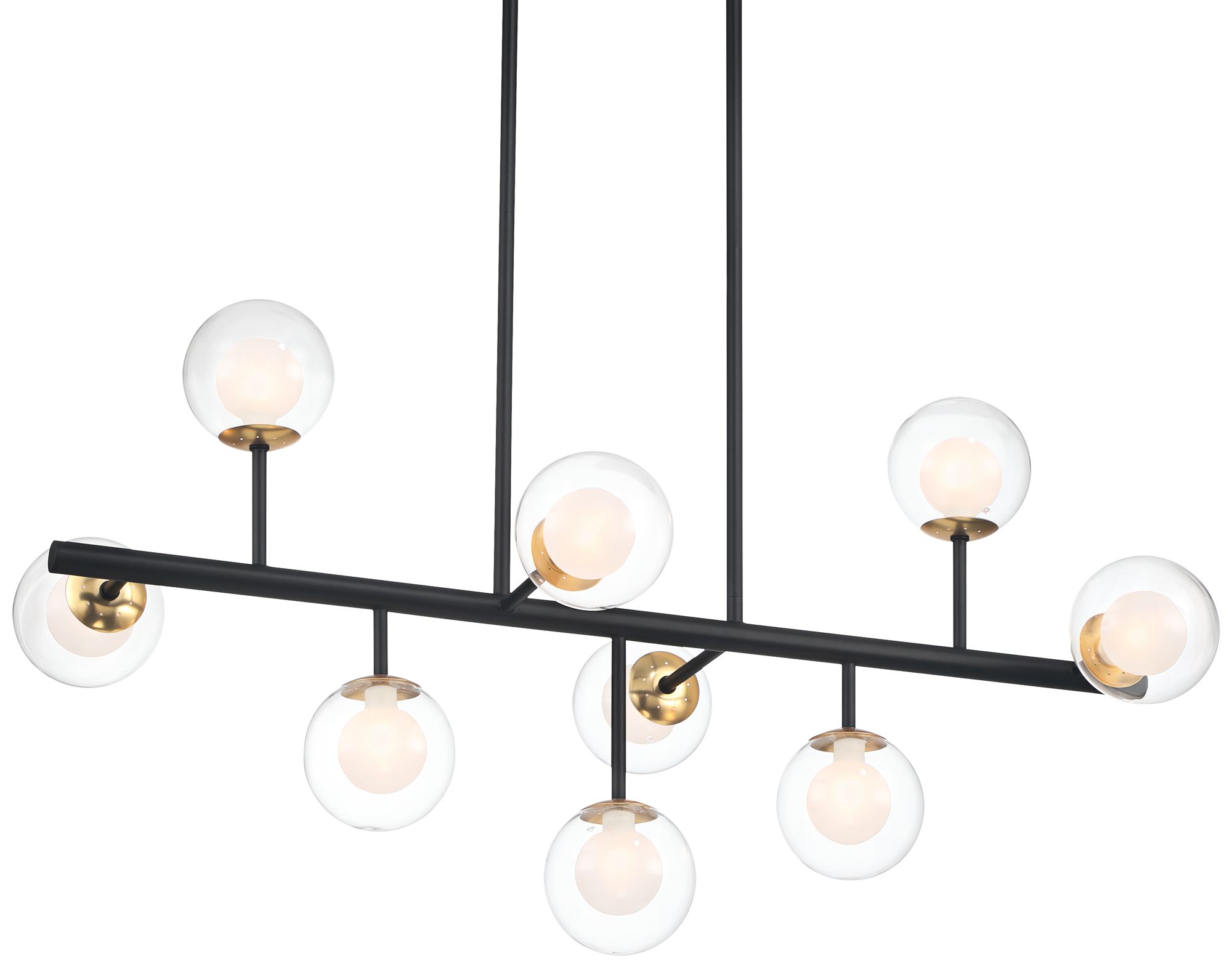 Possini Euro Marrion 36 1/2" Black Gold LED 9-Light Linear Pendant
