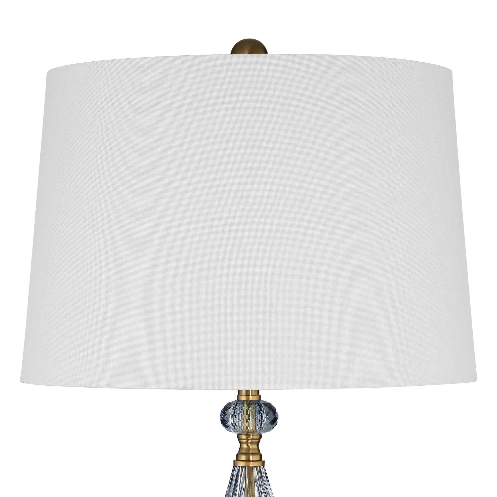 Image 4 Possini Euro Marseille 30" High Blue Glass USB Table Lamp Set of 2 more views