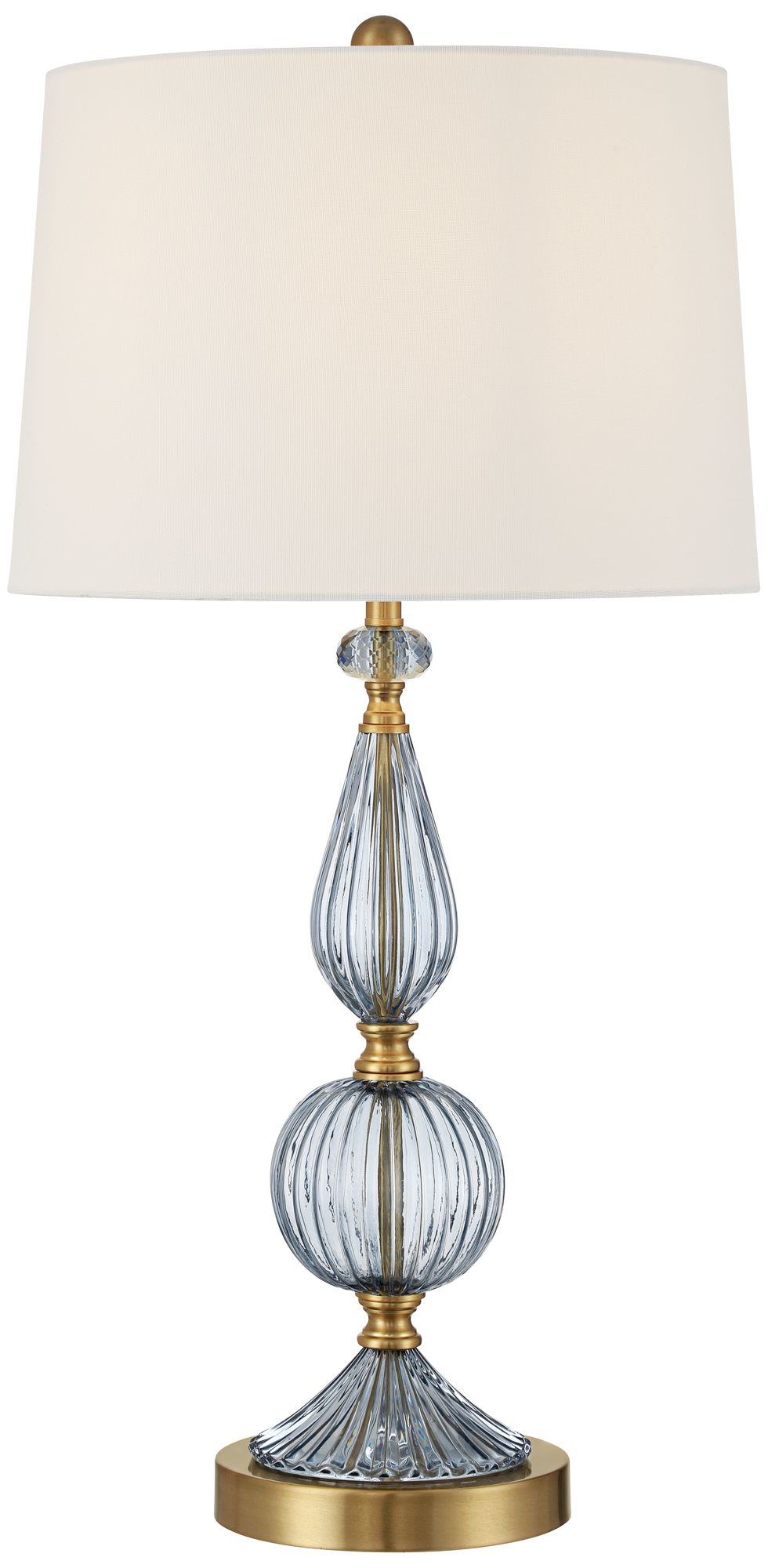 Possini Euro Marseille 30" High Blue Glass USB Table Lamp Set of 2