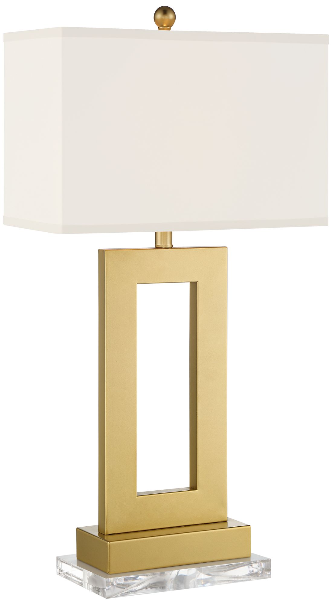 Possini Euro Marshall 30" Modern Gold Table Lamp with Acrylic Riser