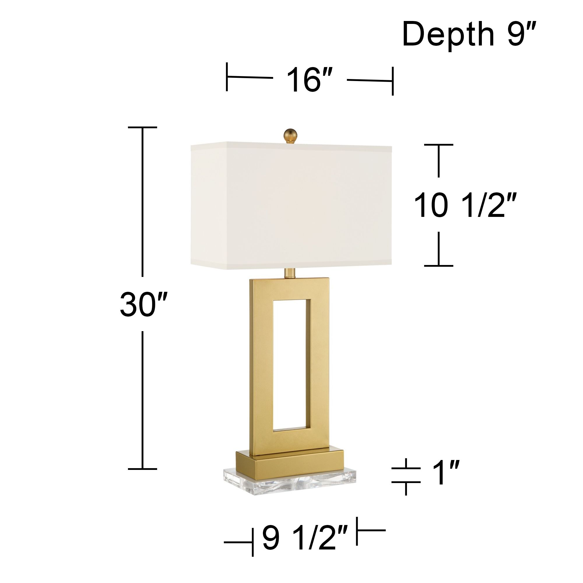 Image 7 Possini Euro Marshall 30" Modern Gold Table Lamp with Acrylic Riser more views