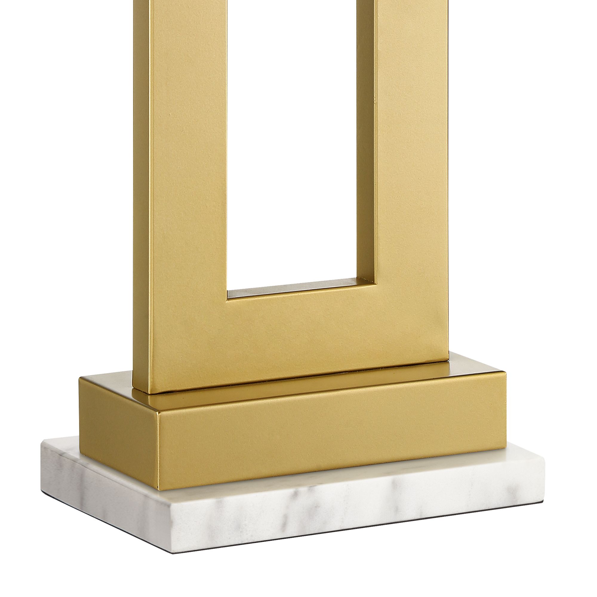 Image 4 Possini Euro Marshall Gold Open Rectangle Lamp with White Marble Riser more views