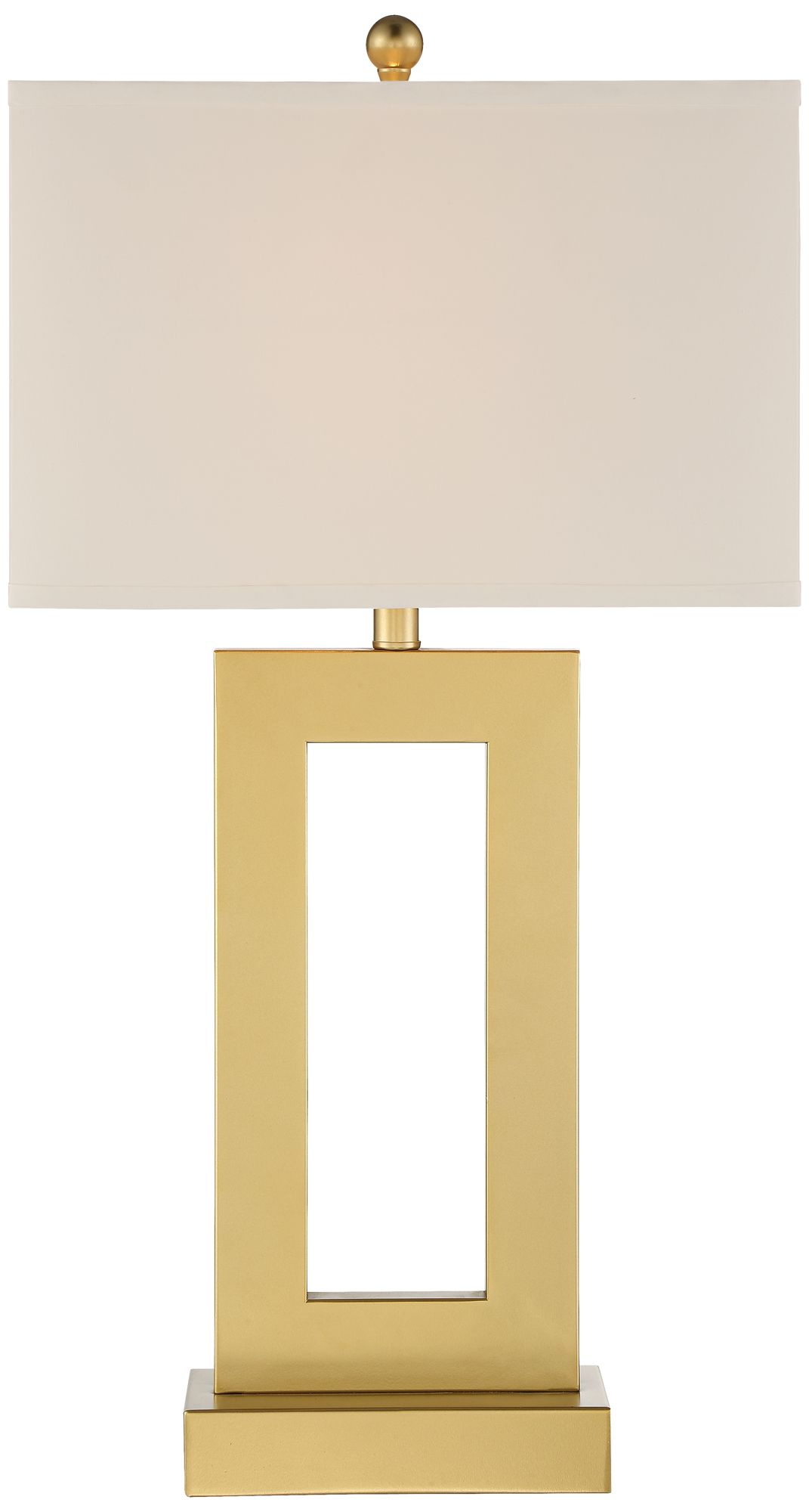 Image 6 Possini Euro Marshall Gold Open Rectangle Lamp with White Marble Riser more views