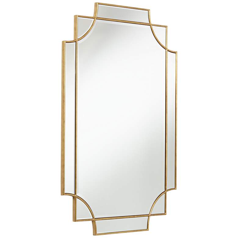 Image 4 Possini Euro Marten 30 3/4 inch x 45 1/4 inch Gold Wall Mirror more views