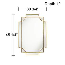 Image5 of Possini Euro Marten 30 3/4" x 45 1/4" Gold Wall Mirror more views