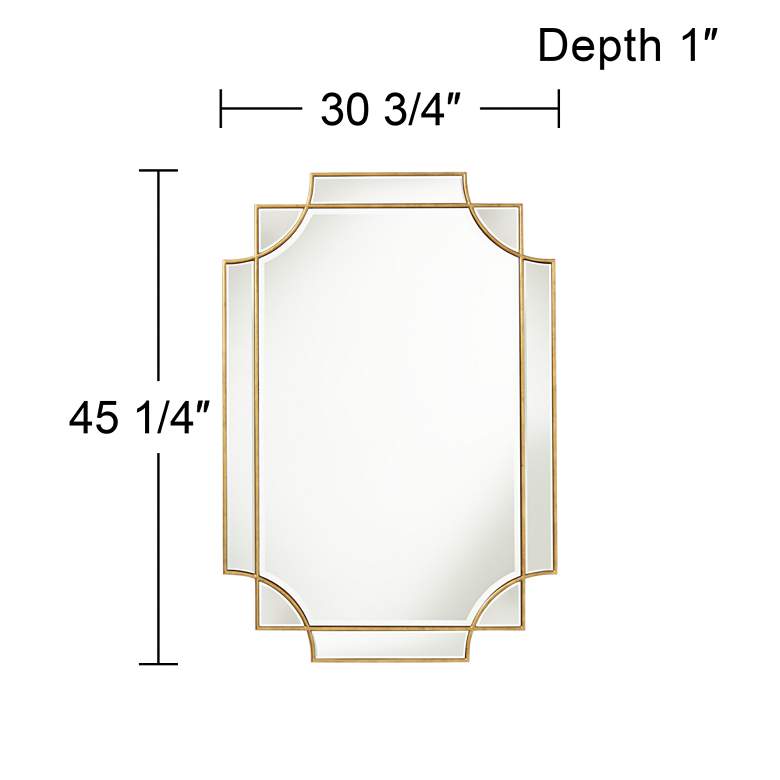 Image 5 Possini Euro Marten 30 3/4" x 45 1/4" Gold Wall Mirror more views