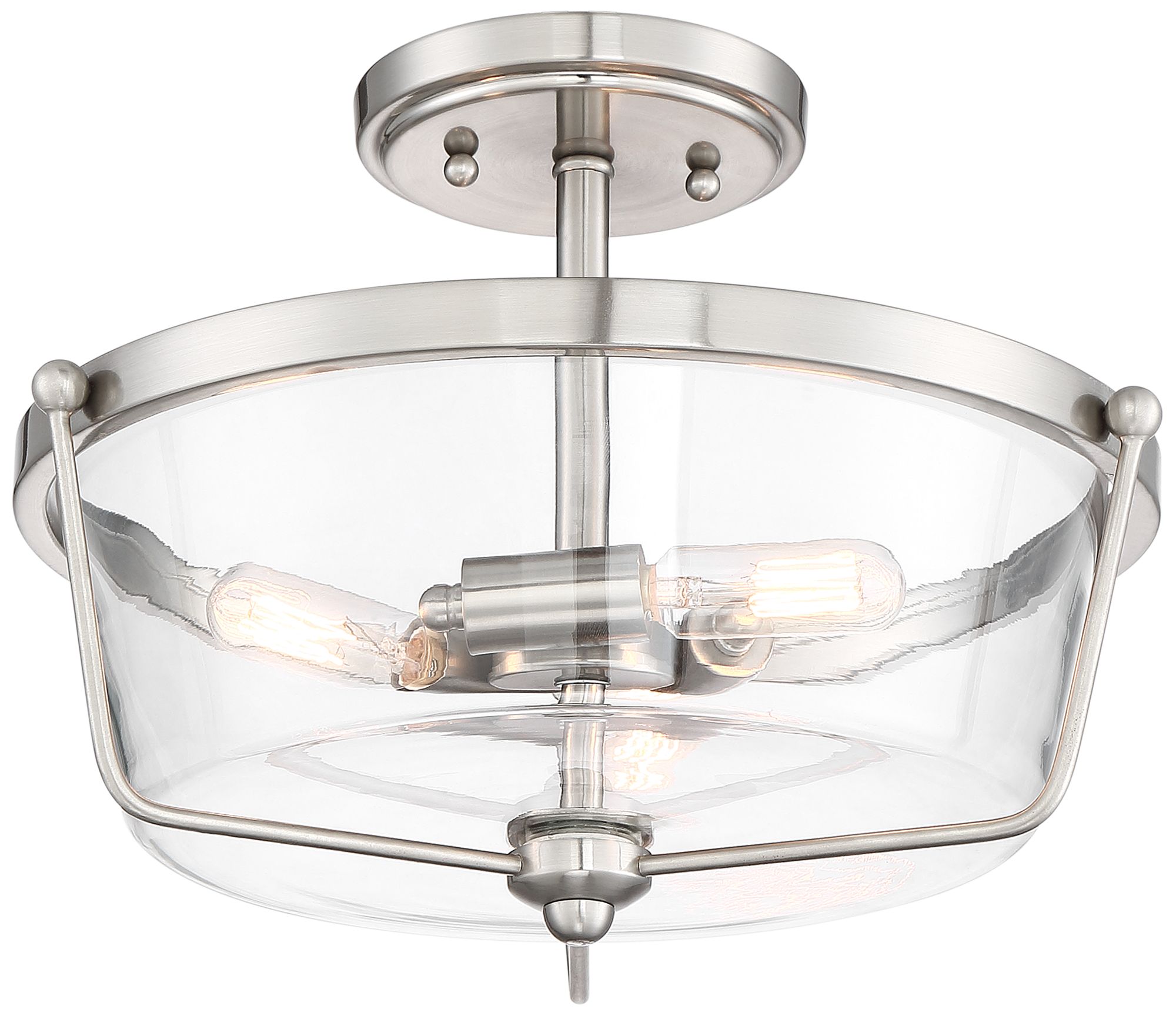 Possini Euro Martin 12 3/4"W Brushed Nickel Ceiling Light