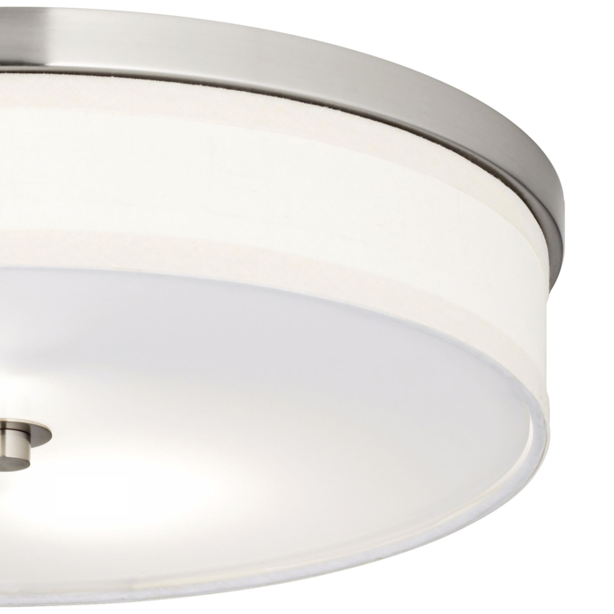 Image 2 Possini Euro Martin 16"W White and Brushed Nickel Flush Ceiling Light more views