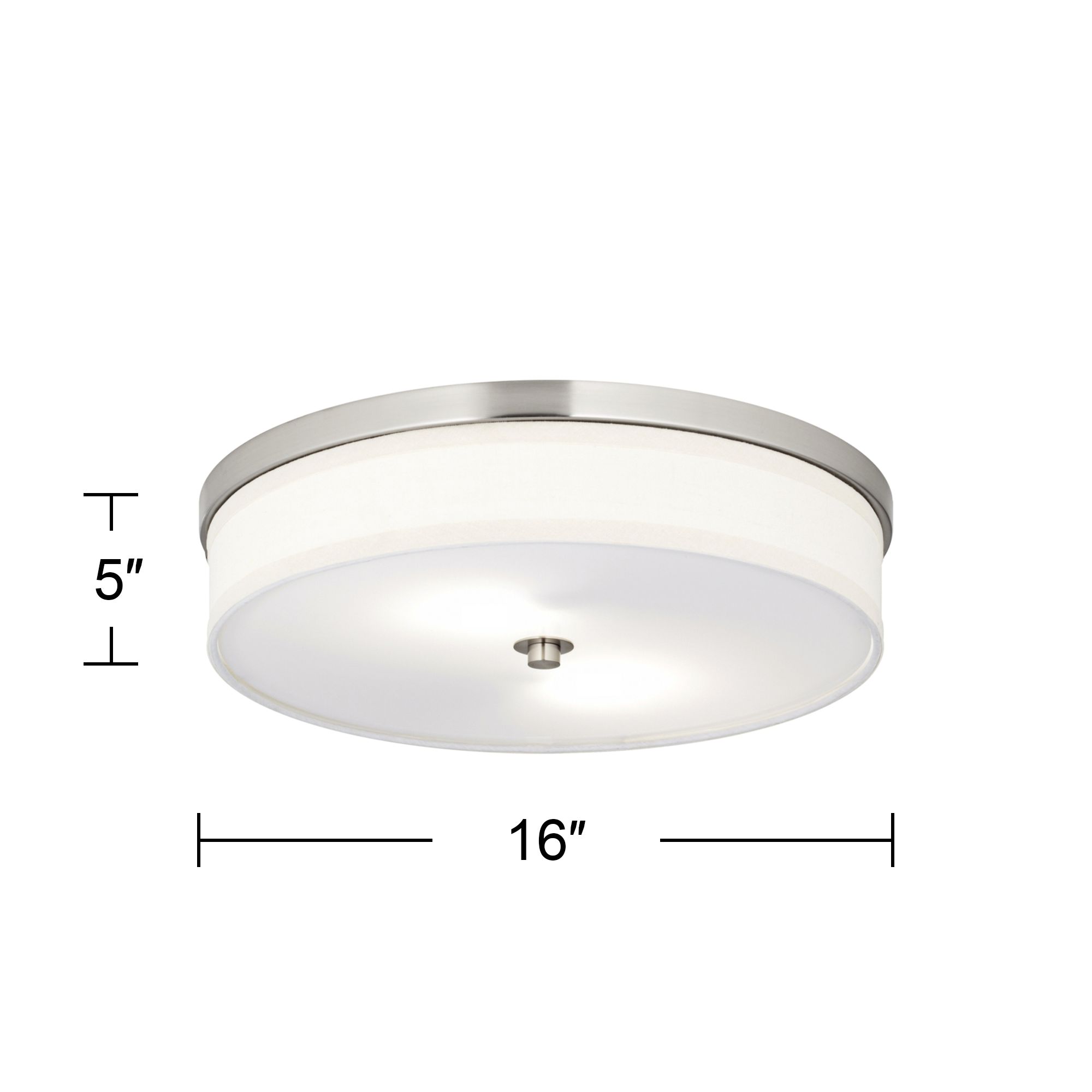 Image 3 Possini Euro Martin 16"W White and Brushed Nickel Flush Ceiling Light more views