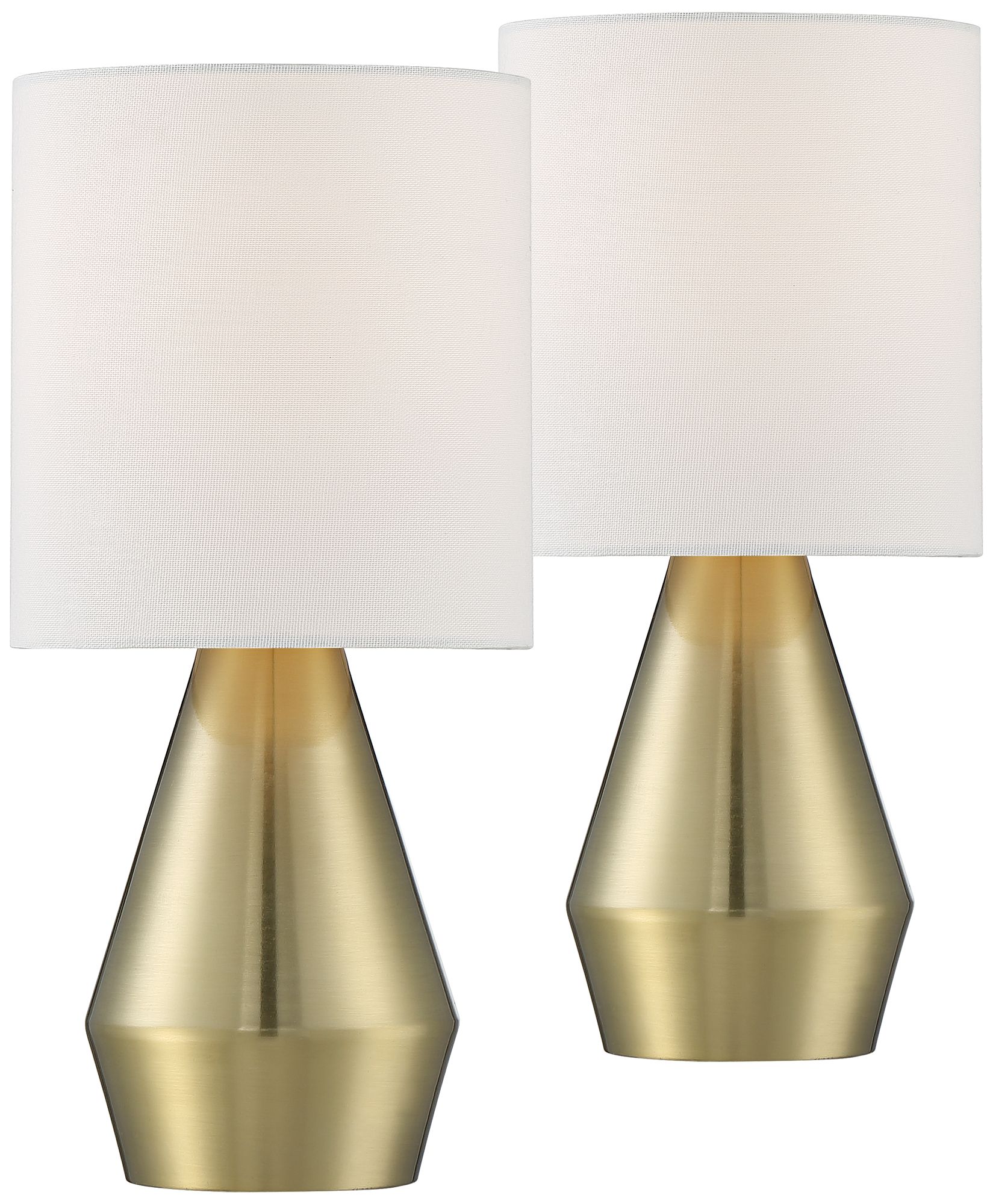 Image 2 Possini Euro Marty 14 3/4" High Brass Accent Table Lamps Set of 2