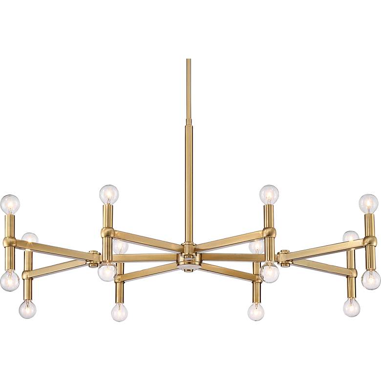 Image 3 Possini Euro Marya 37 inch Wide Satin Brass 16-Light Modern Chandelier