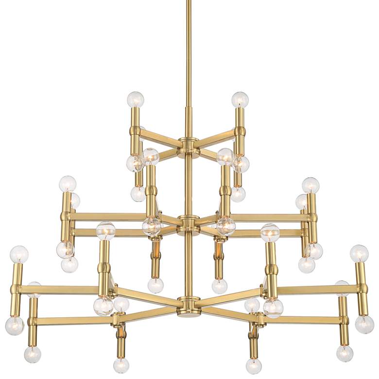 Image 2 Possini Euro Marya 41 1/2" Wide Modern Satin Brass 3-Tier Chandelier