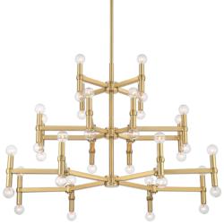 Possini Euro Marya 41 1/2" Wide Modern Satin Brass 3-Tier Chandelier