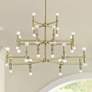 Thumbnail1 of Possini Euro Marya 41 1/2" Wide Modern Satin Brass 3-Tier Chandelier