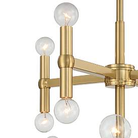 Image3 of Possini Euro Marya 41 1/2" Wide Modern Satin Brass 3-Tier Chandelier more views