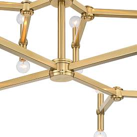 Image4 of Possini Euro Marya 41 1/2" Wide Modern Satin Brass 3-Tier Chandelier more views
