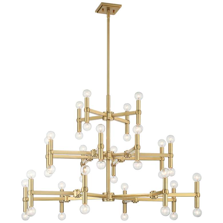 Image 7 Possini Euro Marya 41 1/2" Wide Modern Satin Brass 3-Tier Chandelier more views