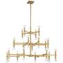 7_Possini Euro Marya 41 1/2" Wide Modern Satin Brass 3-Tier Chandelier more views