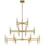 Possini Euro Marya 41 1/2" Wide Modern Satin Brass 3-Tier Chandelier