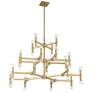 Possini Euro Marya 41 1/2" Wide Modern Satin Brass 3-Tier Chandelier